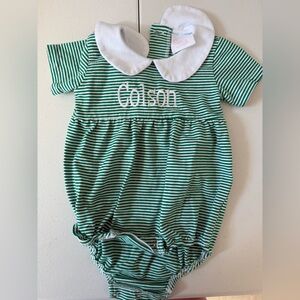 Green and Blue embroidered bubble